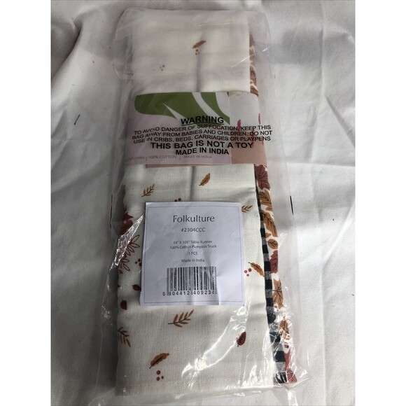 Folkulture Farmhouse Table Runner Pumpkin Truck 14x108 NEW - Picture 9 of 12